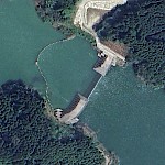Kasegawa auxiliary dam on Google Earth